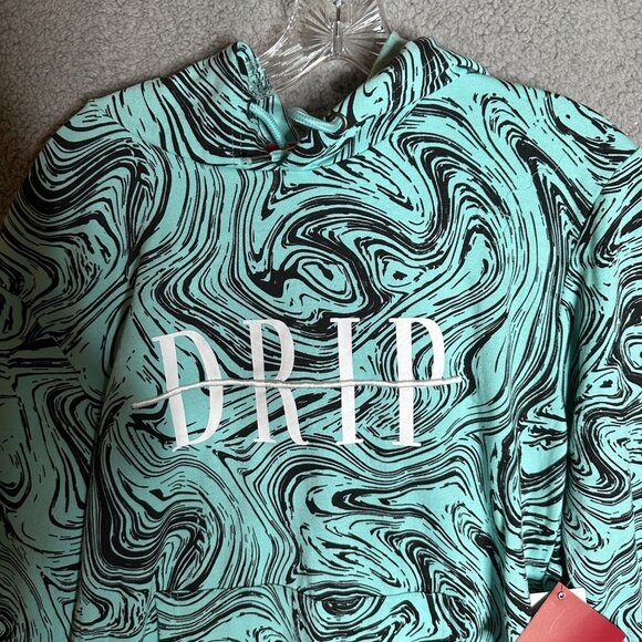 LR Scoop Drip Hoodie Mint Black Marble Print Small NWT - Picture 3 of 10